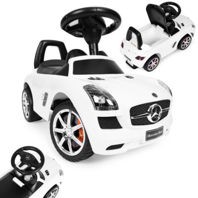 Balts Mercedes SLS stūmējamais auto
