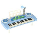 Keyboard-dla-dzieci-pianinko-interaktywne-organki-37-klawiszy-mikrofon-statyw-niebieskie-173057