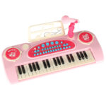 Keyboard-dla-dzieci-pianinko-interaktywne-organki-37-klawiszy-mikrofon-statyw-rozowe-173073