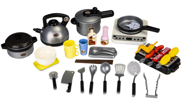 Cooking and grilling set, 40 pieces, sound & LED