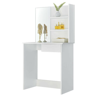 Modern dressing table large mirror shelves ModernHome