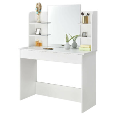 Modern cosmetic dressing table with large mirror ModernHome