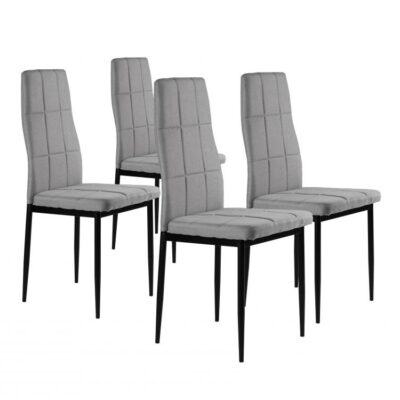 Upholstered chairs for dining room and living room, set of 4, gray, ModernHome