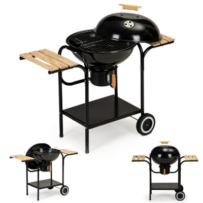 Charcoal garden grill with lid, shelves, grate, and ash pan, MultiGarden