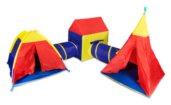 5-in-1 Kids Play Tent Set – House + Tunnels IPLAY