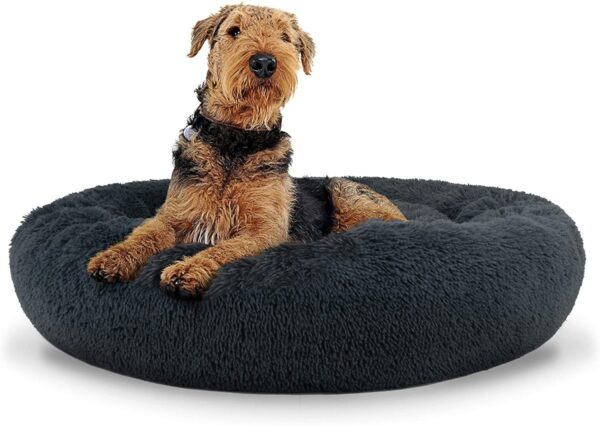 Universal plush bed for Dogs and Cats, 80 cm, dark gray
