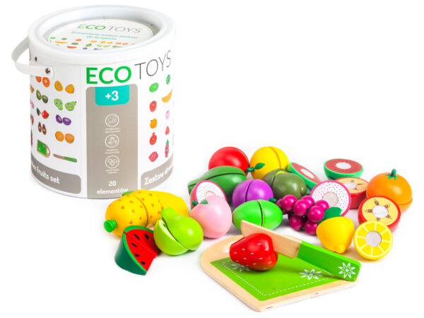 Деревянные фрукты для нарезки, 20 штук ECOTOYS