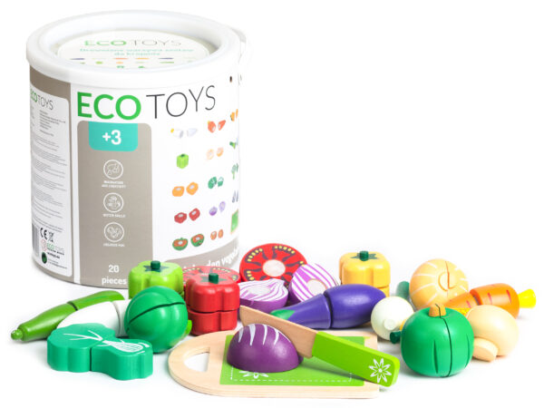 Wooden vegetables for cutting 20pcs Ecotoys