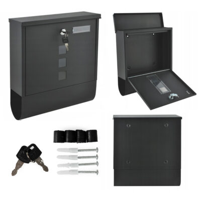 Steel Mailbox Letterbox anthracit with lock