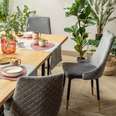 Стул | LOGAN | велюр серый | 44x44x92 см | ALL 986431