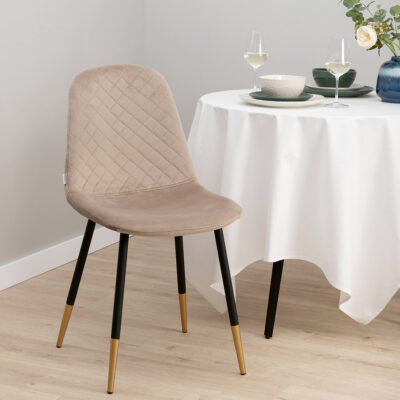 Стул | NOIR | велюр бежевый | 44x52x85 см | ALL 824062