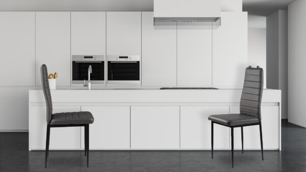 White kitchen interior with island White kitchen interior with island