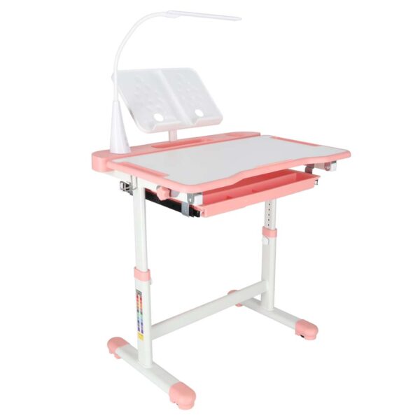Biurko-dzieciece-szkolne-regulowane-krzeslo-lampka-LED-USB-rozowe-175615 Biurko-dzieciece-szkolne-regulowane-krzeslo-lampka-LED-USB-rozowe-175615