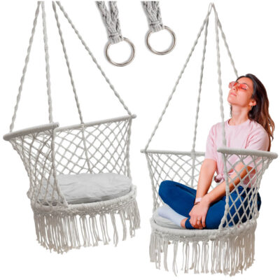Garden swing stork's nest with backrest garden grey 80 cm 150 kg