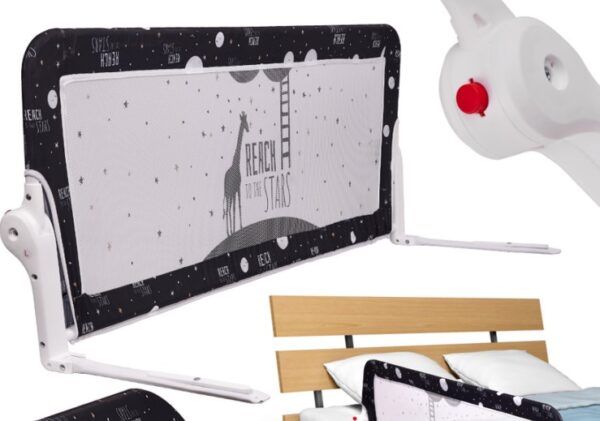 Protective bed guard rail opening 200 cm black