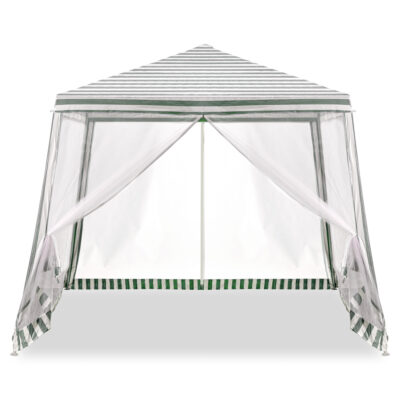 Garden pavilion party tent commercial gazebo with mosquito net white 3 x 3m