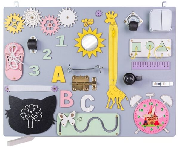 Wooden manipulative board gray 50 x 37.5 cm
