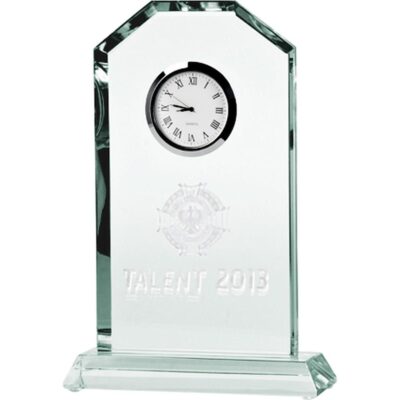 3D engraved glass trophy with case