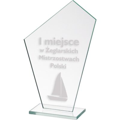 Engraved glass trophy