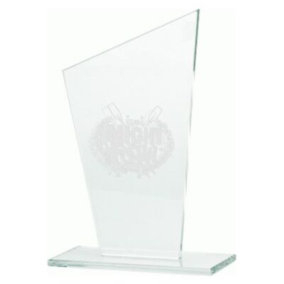 Engraved glass trophy