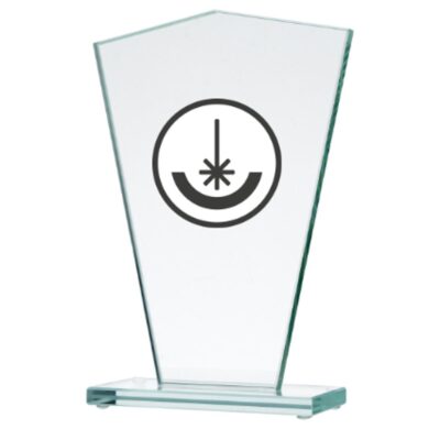 Engraved glass trophy