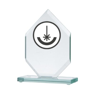 Engraved glass trophy