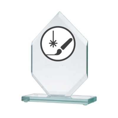 Стеклянный кубок с гравировкой + заливка краской