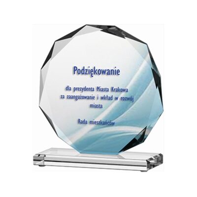 Стеклянный кубок с цветной печатью, гравировкой и заливкой краски LuxorJet