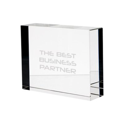 Engraved glass trophy