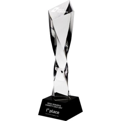 Engraved glass trophy