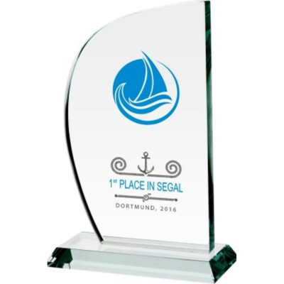 Стеклянный кубок с гравировкой + заливка краской