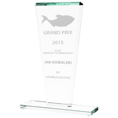 Engraved glass trophy