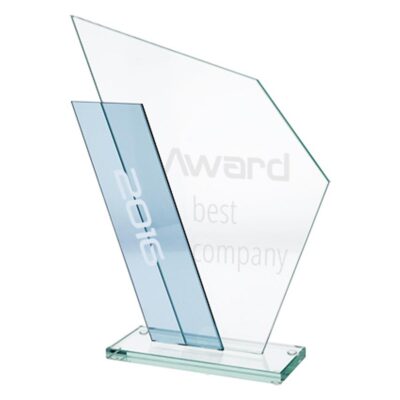 Engraved glass trophy