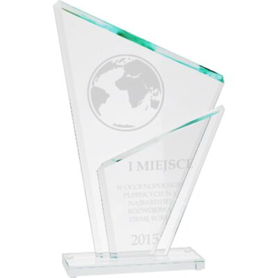 Engraved glass trophy