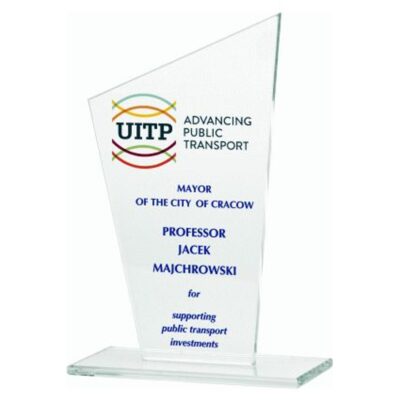 Стеклянный кубок с цветной печатью, гравировкой и заливкой краски LuxorJet