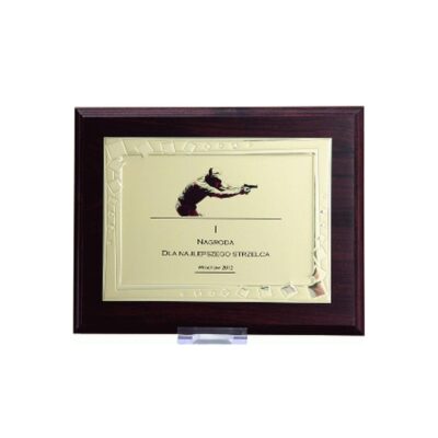 Plastic diploma with metal plate engraved