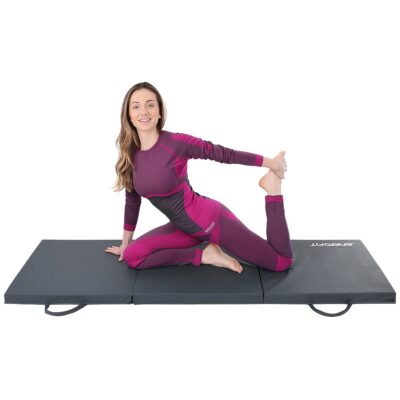 Salokāms gināstiskais matracis 180x60x5 cm pelēks ENERO FIT