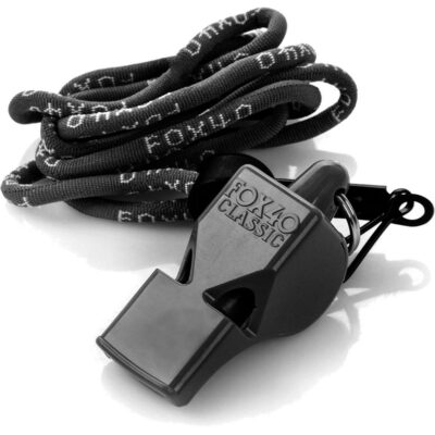 FOX 40 CLASSIC BLACK WHISTLE AND CORD