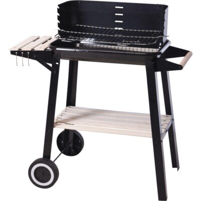 GARDEN GRILL TROLLEY 83x45.5x86.5CM BLACK