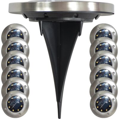 SOLAR LAMP 8 LED SMD TO BE DRIVEN INTO THE GROUND KPL.12PCS