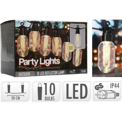 GARDEN GARLAND PARTY LIGHT 10LED EDISON