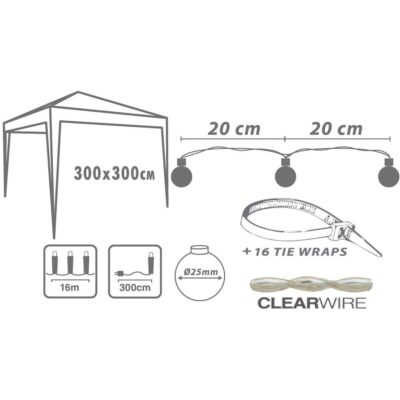 GARDEN GARLAND PARTY LIGHT 80LED WARM WHITE