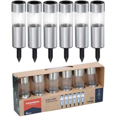 SOLAR LAMP 4,5X15CM INOX 6PCS GRUNDIG