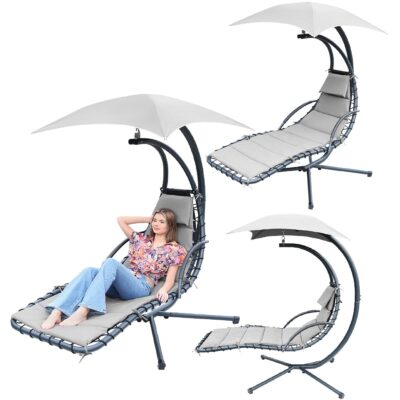 ROCKING CHAIR SWING WITH UMBRELLA LISBON GREY