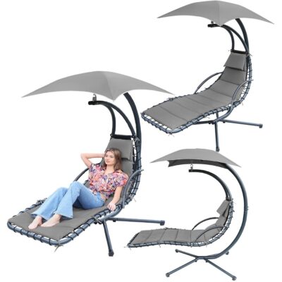 ROCKING CHAIR SWING WITH UMBRELLA LISBON DARK GREY