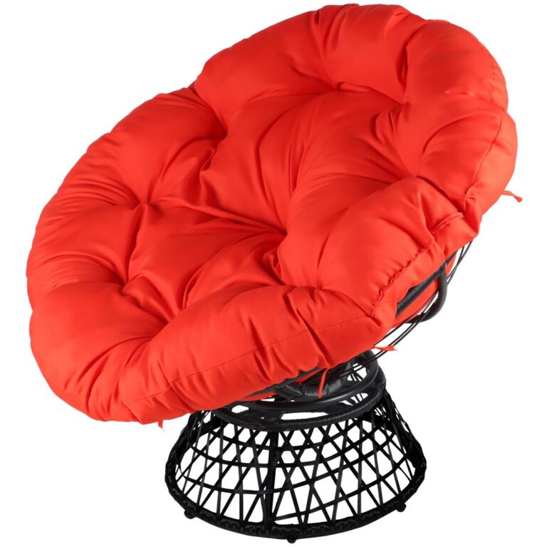 1080 DEGREE SWIVEL GARDEN CHAIR WITH RED CUSHION