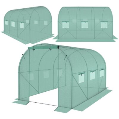 GREENHOUSE GARDEN TUNNEL 200X300X200CM PE CONTRUCTION GREEN STEEL