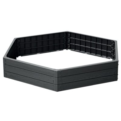 GARDEN BED EDGING BASE WOOD 6 ELEMENTS ANTHRACITE