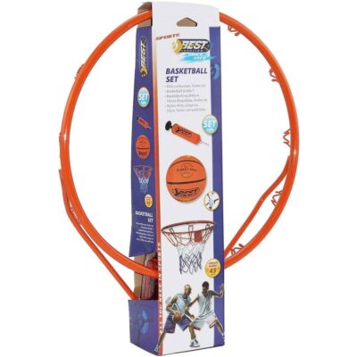 BASKETBALL HOOP 45CM WITH BALL AND PUMP BEST SPORTING