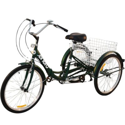FOLDING 3-WHEEL BICYCLE 24 GREEN SHIMANO 7-SPEED